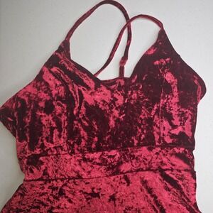 R VIVIMOS Large 12/14 Crushed Velvet Maxi Dress Scoop Neck Empire Waist -2540